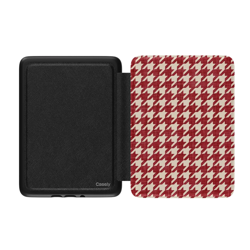 Scarlet Stitch | Red Houndstooth Kindle Case
