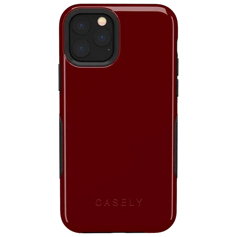 Burgundy Red on Black | Ultra-Protective Bold Case iPhone Case get.casely Bold iPhone 11 Pro Max 