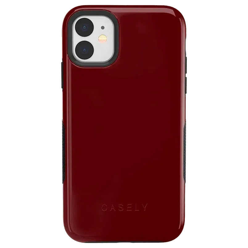 Burgundy Red on Black | Ultra-Protective Bold Case iPhone Case get.casely Bold iPhone 11 