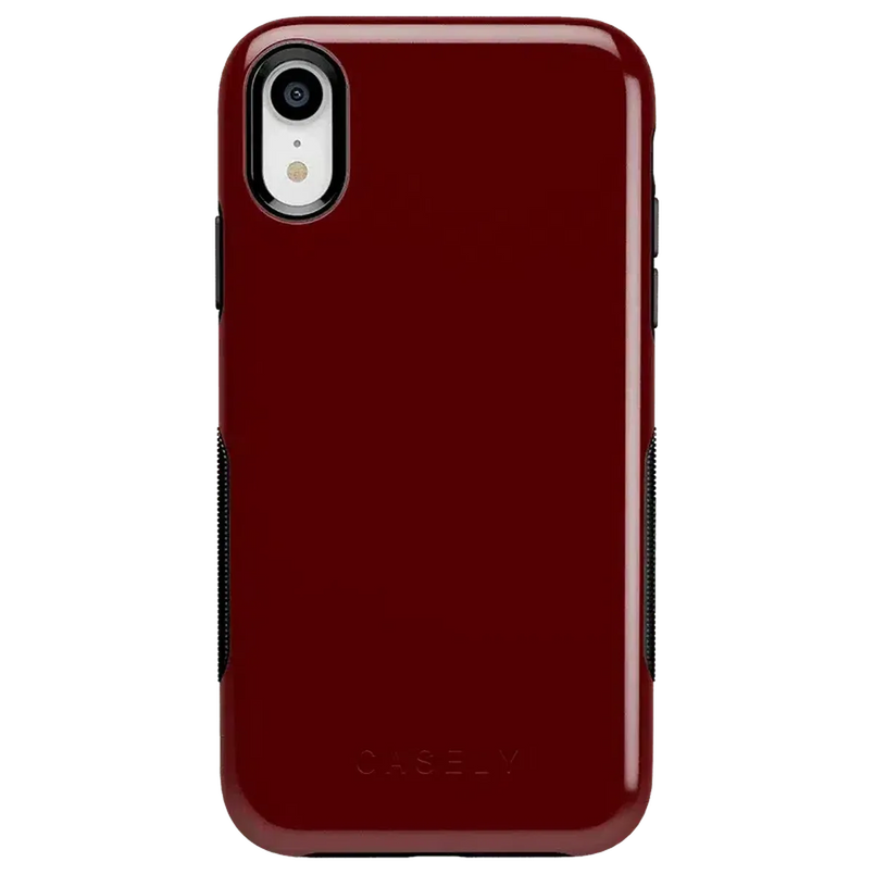 Burgundy Red on Black | Ultra-Protective Bold Case iPhone Case get.casely Bold iPhone XR 