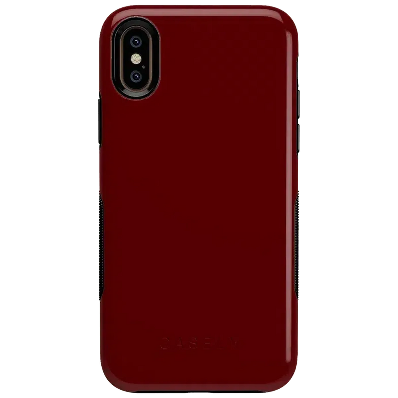 Burgundy Red on Black | Ultra-Protective Bold Case iPhone Case get.casely Bold iPhone X / XS 