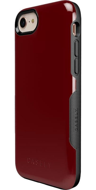 Burgundy Red on Black | Ultra-Protective Bold Case iPhone Case get.casely 