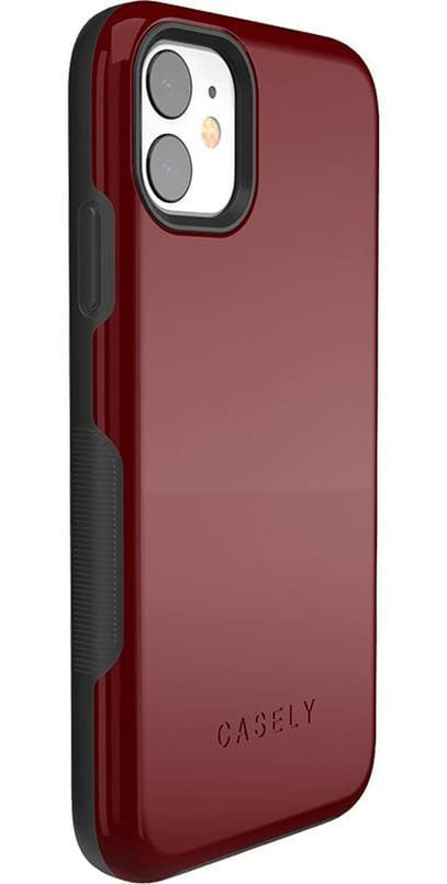Burgundy Red on Black | Ultra-Protective Bold Case iPhone Case get.casely 
