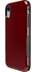 Burgundy Red on Black | Ultra-Protective Bold Case iPhone Case get.casely 