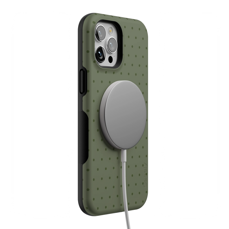 On the Dot | Olive Green Polka Dot Case
