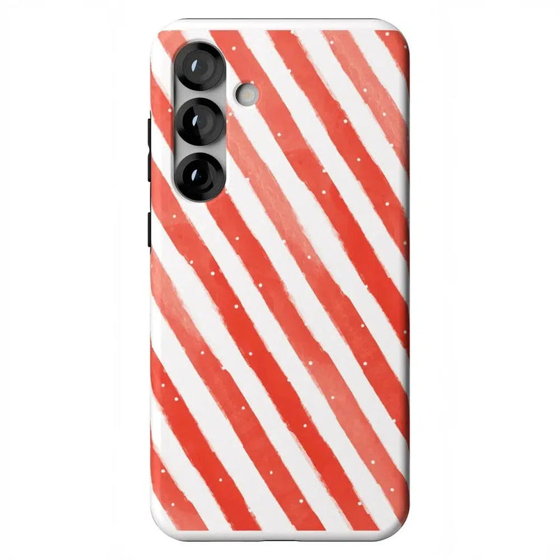 Candy Cane Lane | Peppermint Stripes Case Phone Case Casetry Essential + MagSafe® Galaxy S25 Plus
