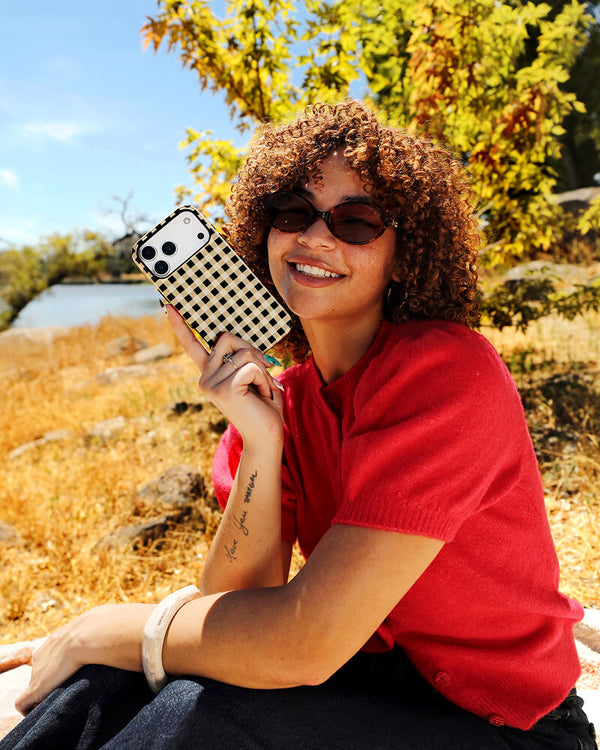 Cedar Lane | Black & Cream Gingham Case