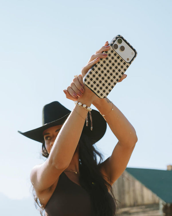 Cedar Lane | Black & Cream Gingham Case