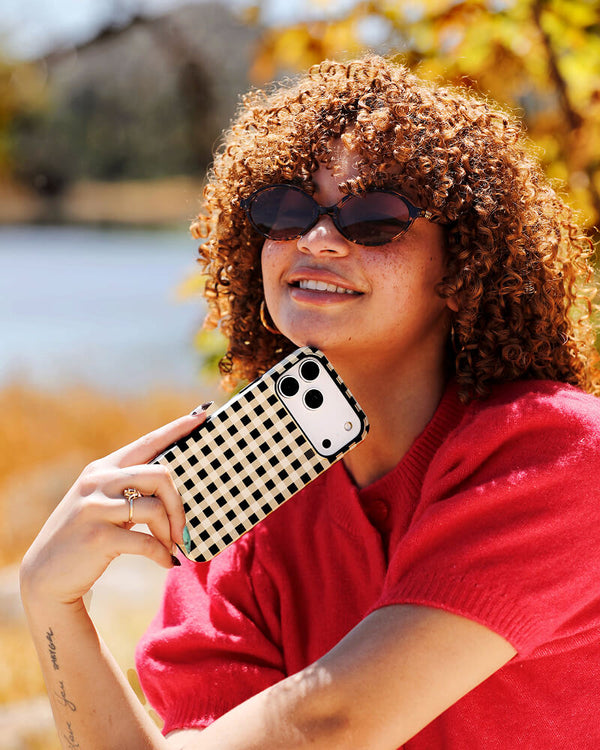 Cedar Lane | Black & Cream Gingham Case