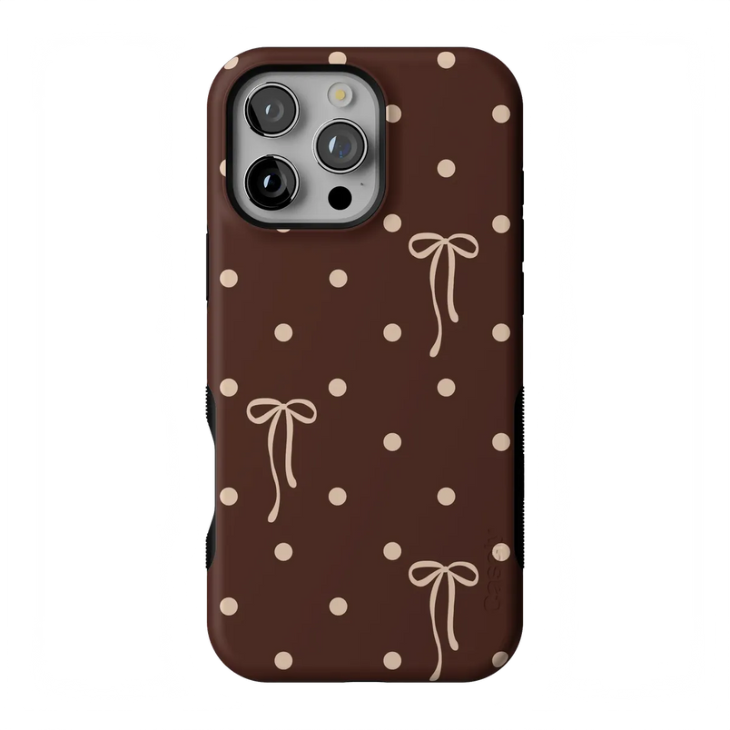 Teddy Bows | Brown Polka Dot Case
