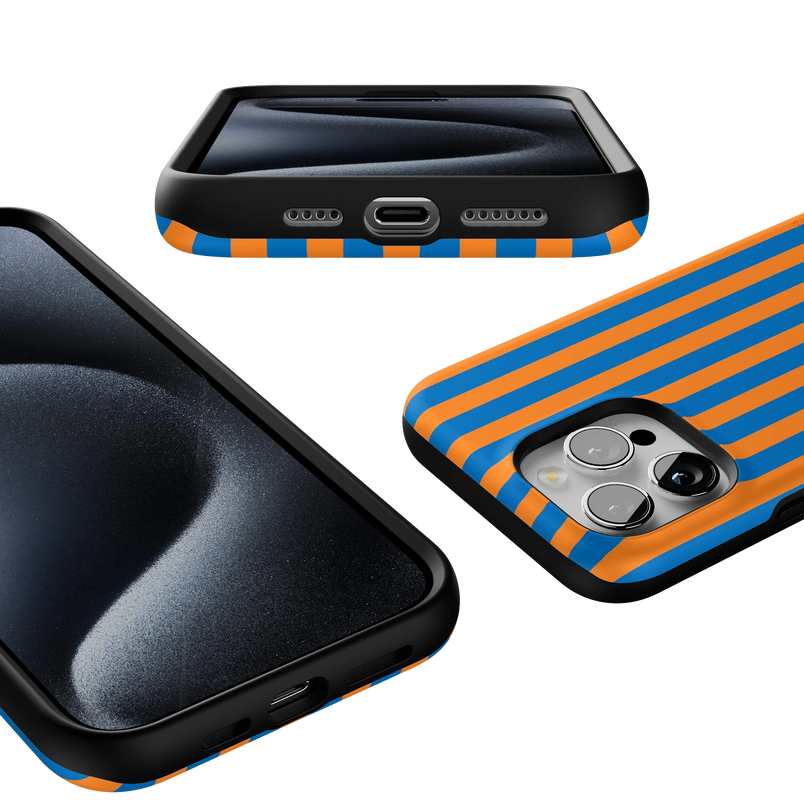 Go New York | Blue & Orange Stripes Case
