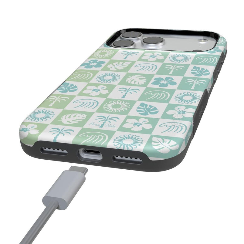 Coastal Checkers | Pura Vida Case iPhone Case get.casely 
