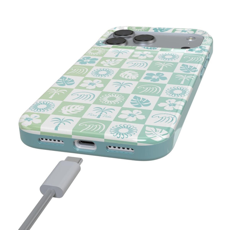Coastal Checkers | Pura Vida Case iPhone Case get.casely 