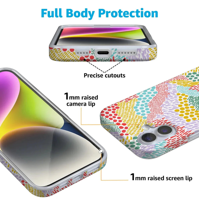 Color Me Happy | Pattern Colorblock Case iPhone Case get.casely 