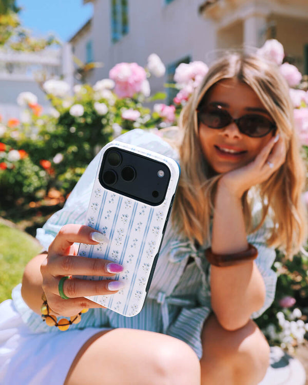 Cottage Stripe | Blue Floral Case
