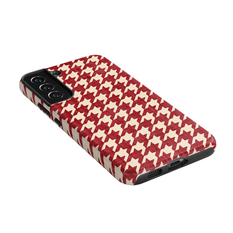 Scarlet Stitch | Red Houndstooth Case