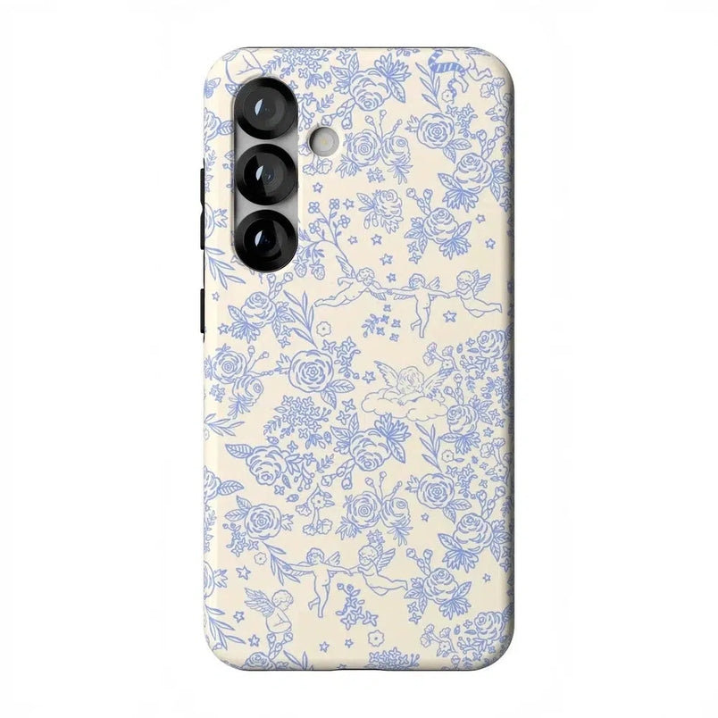 Cupid's Canvas | Periwinkle Floral Case Phone Case Casetry Essential + MagSafe® Galaxy S25
