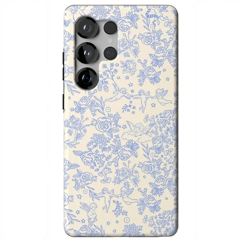 Cupid's Canvas | Periwinkle Floral Case Phone Case Casetry Essential + MagSafe® Galaxy S25 Ultra