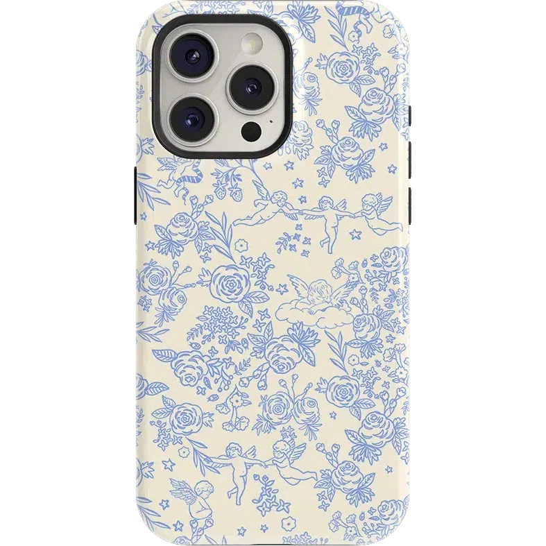 Cupid's Canvas | Periwinkle Floral Case Phone Case Casetry Essential + MagSafe® iPhone 15 Pro