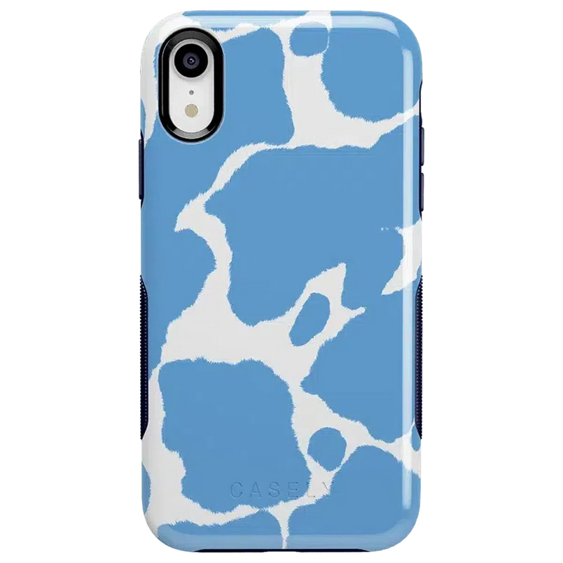 Current MOOd | Light Blue Cow Print Case iPhone Case get.casely Bold iPhone XR 