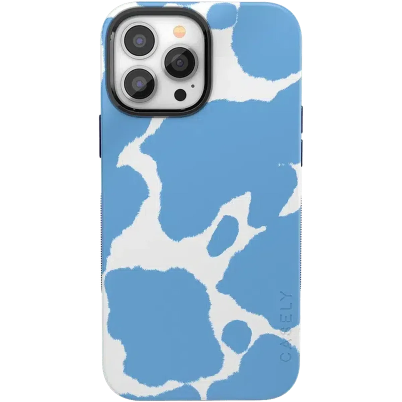Current MOOd | Light Blue Cow Print Case iPhone Case get.casely Bold + MagSafe® iPhone 13 Pro Max