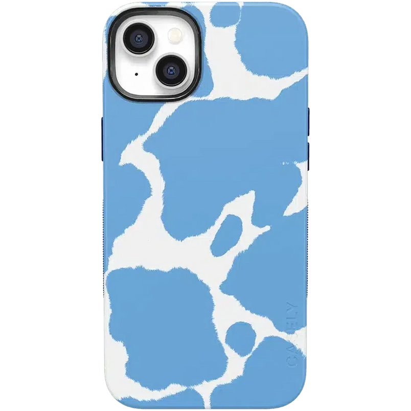 Current MOOd | Light Blue Cow Print Case iPhone Case get.casely Bold + MagSafe® iPhone 14 Plus