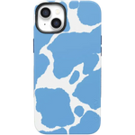 Current MOOd | Light Blue Cow Print Case iPhone Case get.casely Bold + MagSafe® iPhone 14 Plus