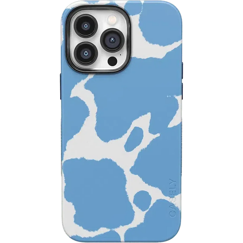 Current MOOd | Light Blue Cow Print Case iPhone Case get.casely Bold + MagSafe® iPhone 14 Pro Max
