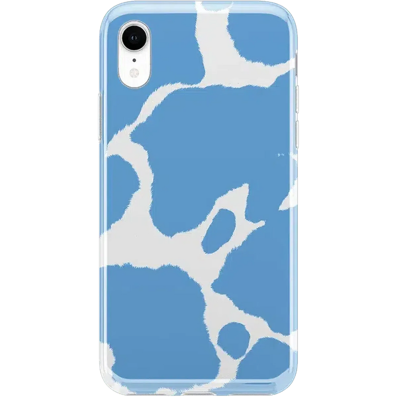Current MOOd | Light Blue Cow Print Case iPhone Case get.casely Classic iPhone XR 