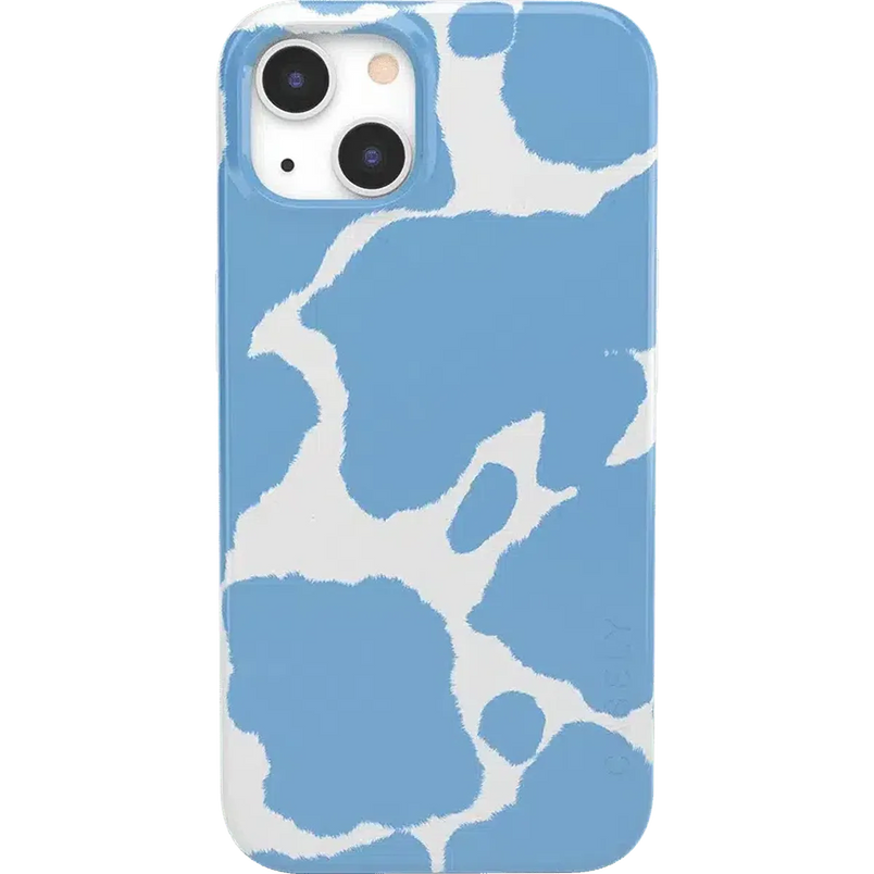 Current MOOd | Light Blue Cow Print Case iPhone Case get.casely Classic + MagSafe® iPhone 13