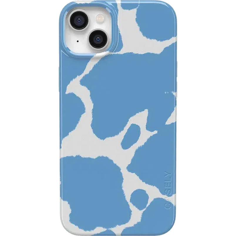 Current MOOd | Light Blue Cow Print Case iPhone Case get.casely Classic + MagSafe® iPhone 14 Plus