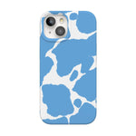 Current MOOd | Light Blue Cow Print Case iPhone Case get.casely Classic + MagSafe® iPhone 15 