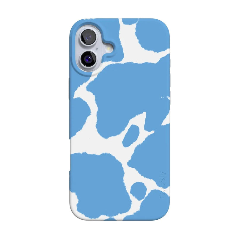 Current MOOd | Light Blue Cow Print Case iPhone Case get.casely Classic + MagSafe® iPhone 16 