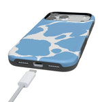 Current MOOd | Light Blue Cow Print Case iPhone Case get.casely 