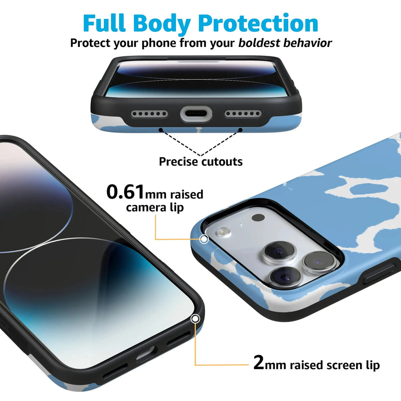 Current MOOd | Light Blue Cow Print Case iPhone Case get.casely 