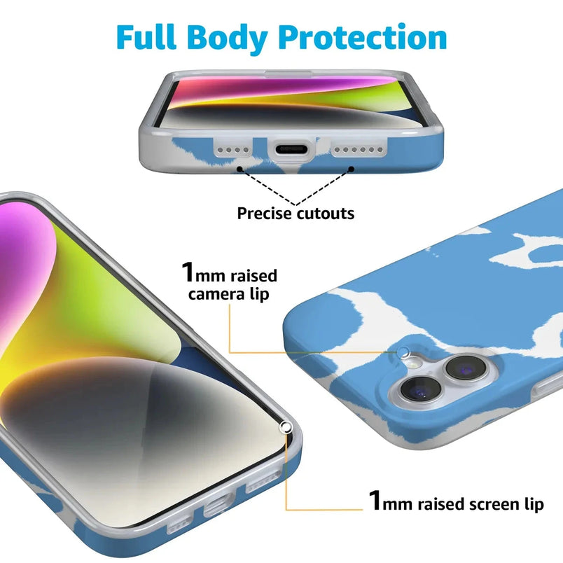 Current MOOd | Light Blue Cow Print Case iPhone Case get.casely 