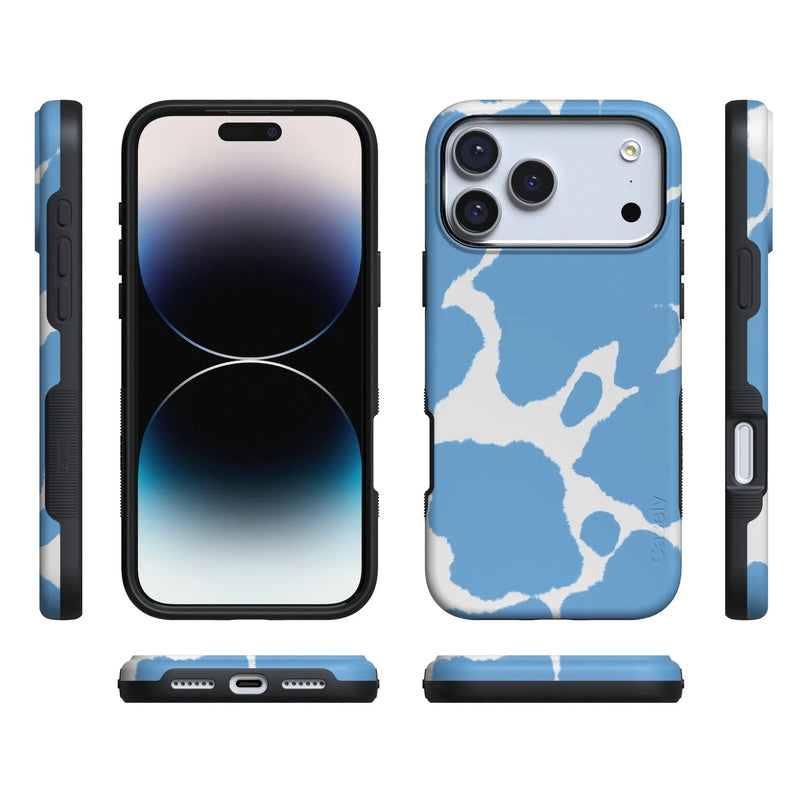 Current MOOd | Light Blue Cow Print Case iPhone Case get.casely 