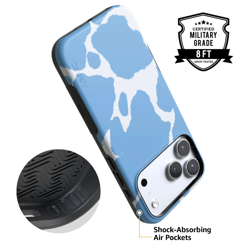 Current MOOd | Light Blue Cow Print Case iPhone Case get.casely 