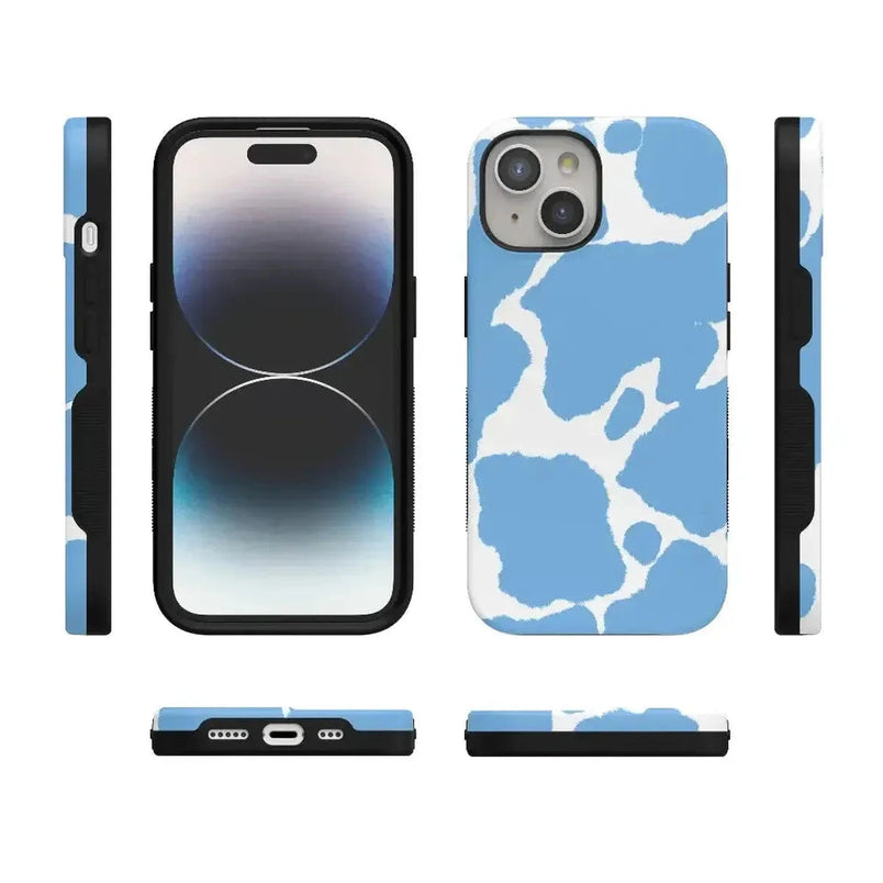 Current MOOd | Light Blue Cow Print Case iPhone Case get.casely 