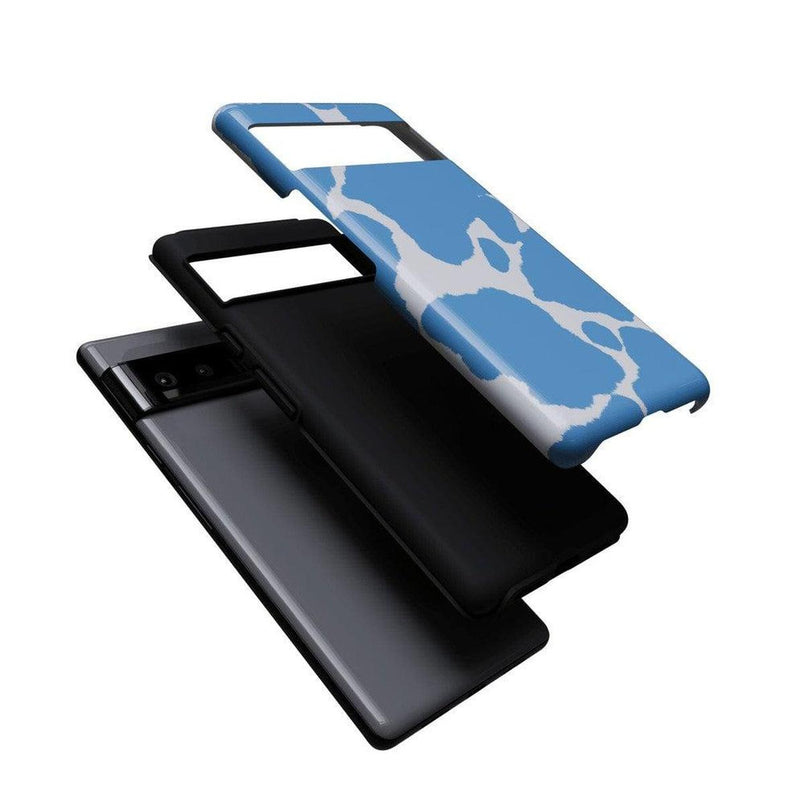 Current MOOd | Light Blue Cow Print Google Pixel Case Google Pixel Case Casetry 