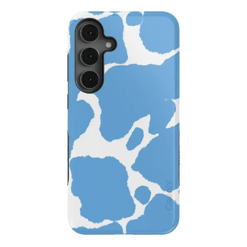 Current MOOd | Light Blue Cow Print Samsung Case Samsung Case Casetry Bold Flex + MagSafe® Galaxy S25 Plus 