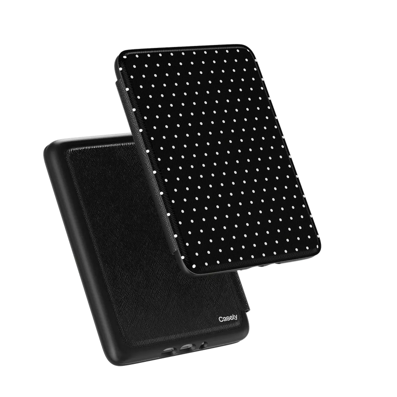On the Dot | Black Polka Dot Kindle Case