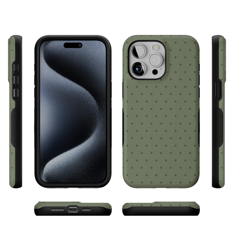 On the Dot | Olive Green Polka Dot Case