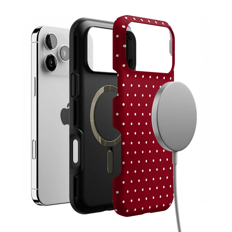 On the Dot | Maroon Polka Dot Case