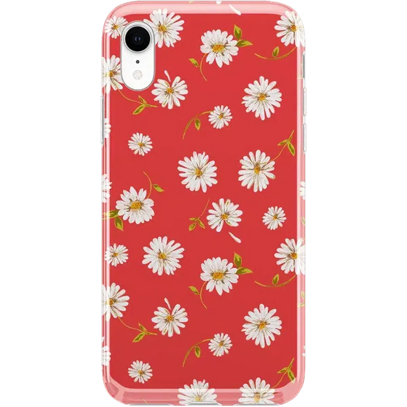 Daisy Daydream | Red Coral Floral Case iPhone Case get.casely Classic iPhone XR 