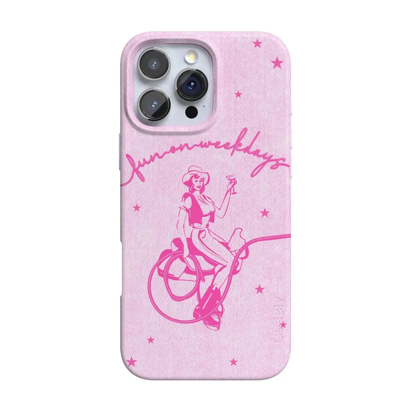 Denim Cowgirl | Fun on Weekdays Case iPhone Case get.casely Classic + MagSafe® iPhone 16 Pro Max 
