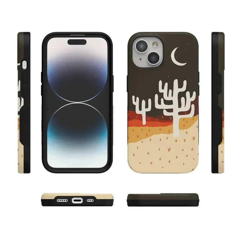 Desert Nights | Cactus Colorblock Case iPhone Case get.casely 