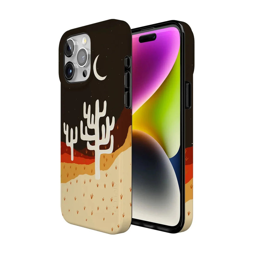 Desert Nights | Cactus Colorblock Case iPhone Case get.casely 