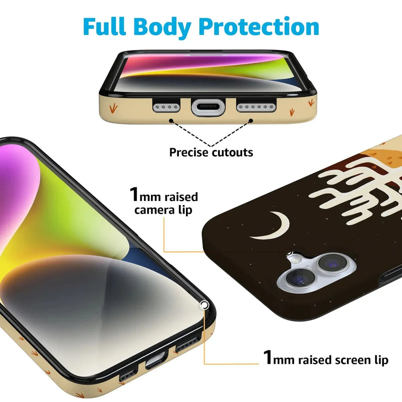 Desert Nights | Cactus Colorblock Case iPhone Case get.casely 