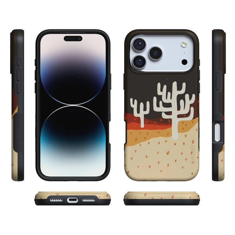 Desert Nights | Cactus Colorblock Case iPhone Case get.casely 